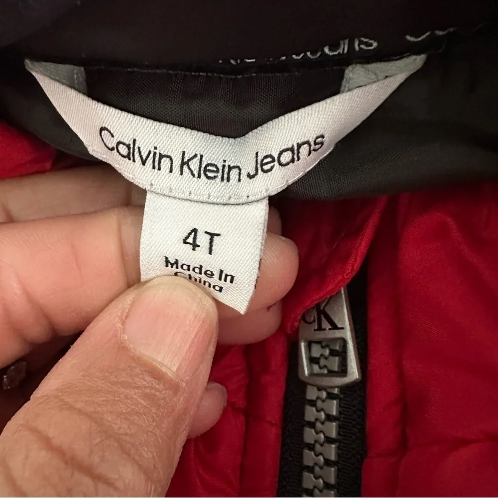 Calvin Klein Red and Black Puffer Vest